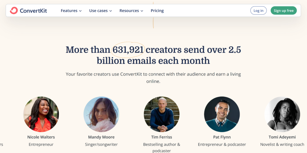 Mailchimp vs ConvertKit: ConvertKit email campaign.