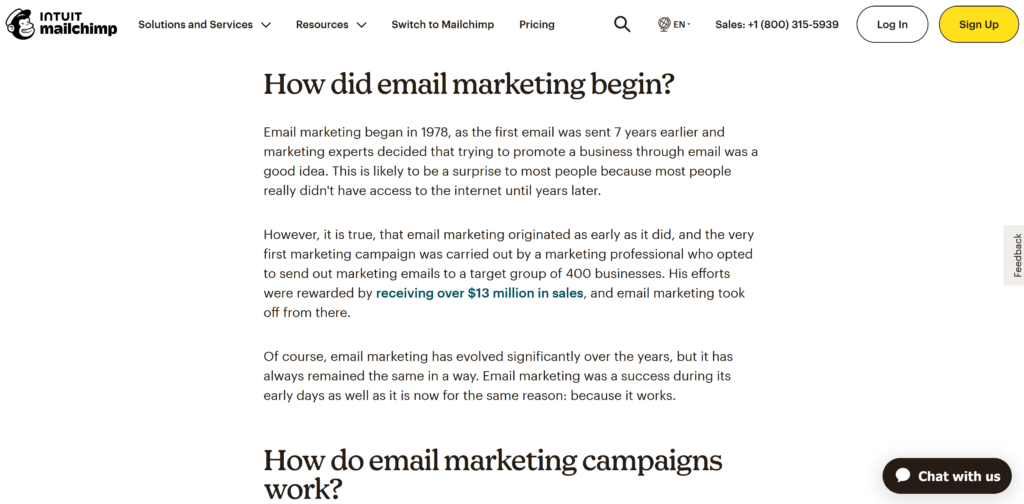 Mailchimp vs ConvertKit: Mailchimp Email campaigns.